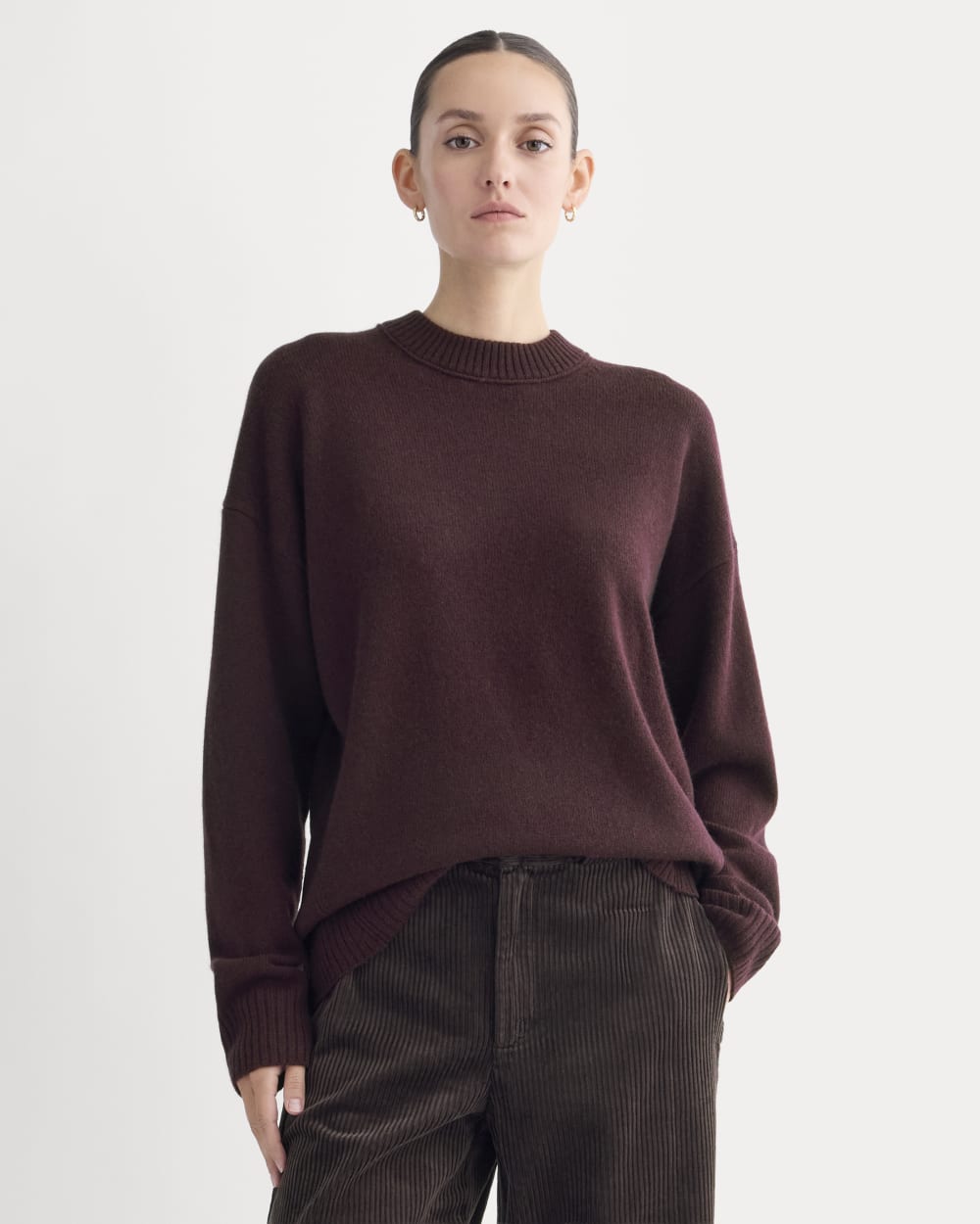 Cashmere Boyfriend Sweater | Wine - Image 3