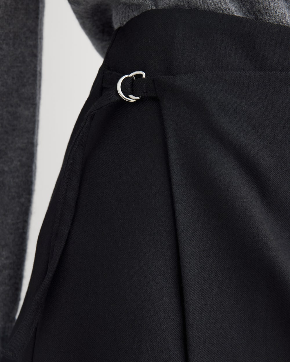 Wrap Mini Skort in Tailor Twill | Black - Image 4