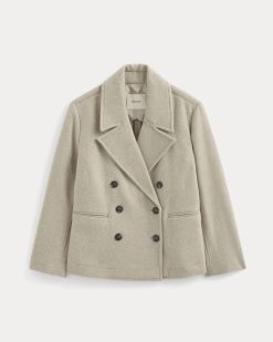 Alternative view of ReWool Short Peacoat | Heather Wheat