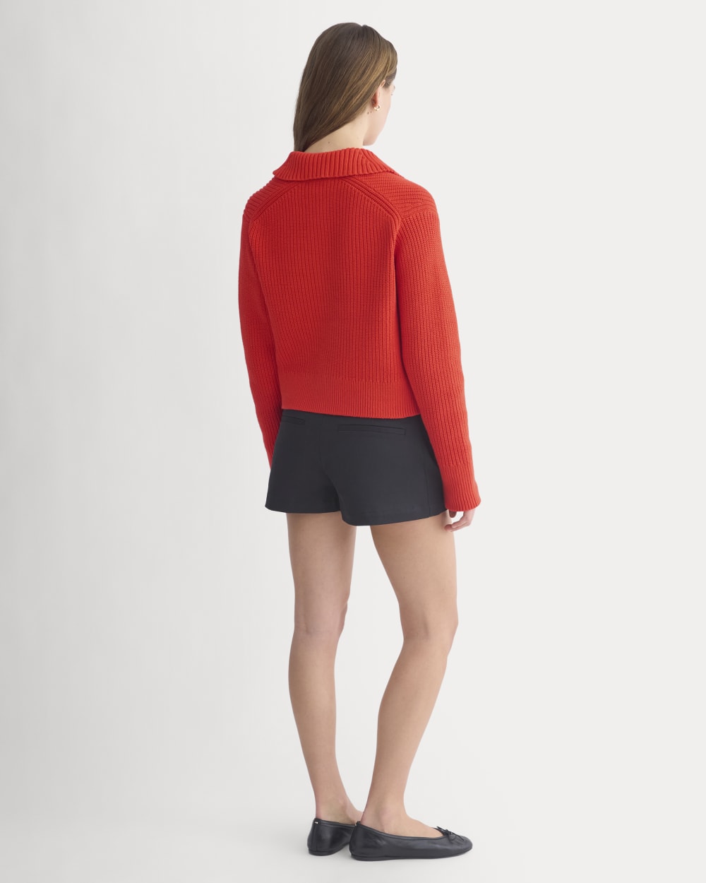 Shrunken Cardigan in Everyday Cotton | Fiery Red - Image 4