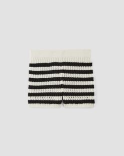 Alternative view of The Crochet Knit Short | Bone / Black