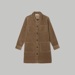 Alternative view of The Corduroy Long Shirt Jacket | Toasted Coconut