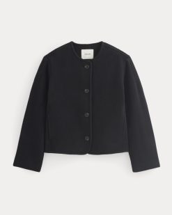 Alternative view of The Cocoon Coat in Wool | Black