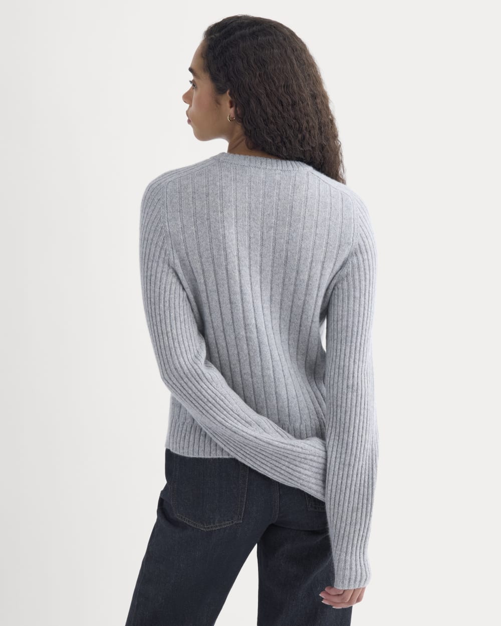 Mix Ribbed Crew in Cashmere | Light Heather Grey - Image 5