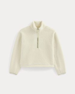 Alternative view of Reversible Teddy Half-Zip Pullover | Bone/Birch