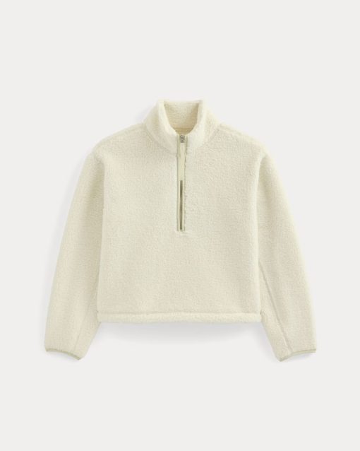 Alternative view of Reversible Teddy Half-Zip Pullover | Bone/Birch