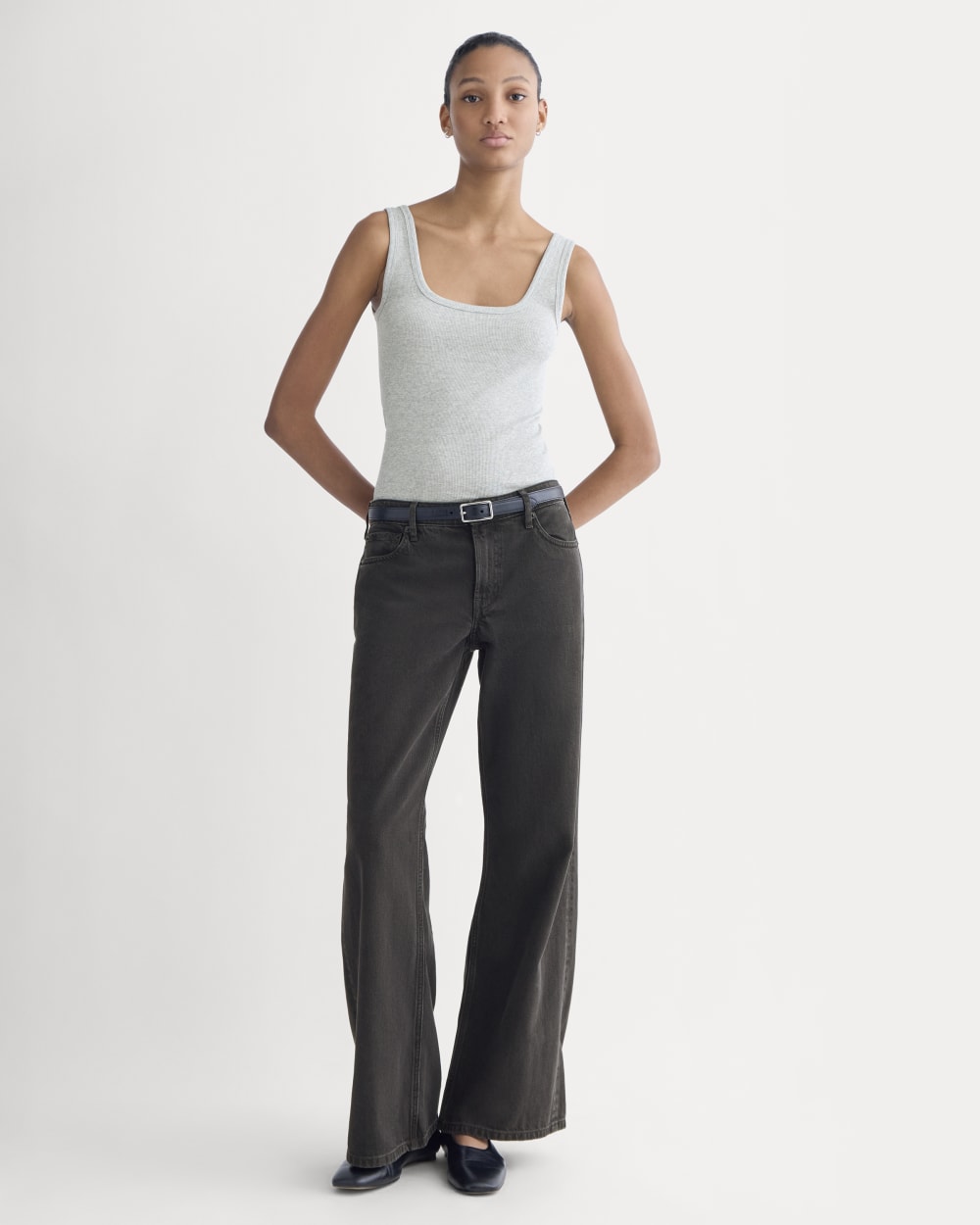 The Luxe Rib Square-Neck Tank | Classic Heather Grey - Image 3