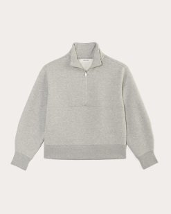 Alternative view of Luxe Fleece Half-Zip Sweatshirt | Heathered Grey