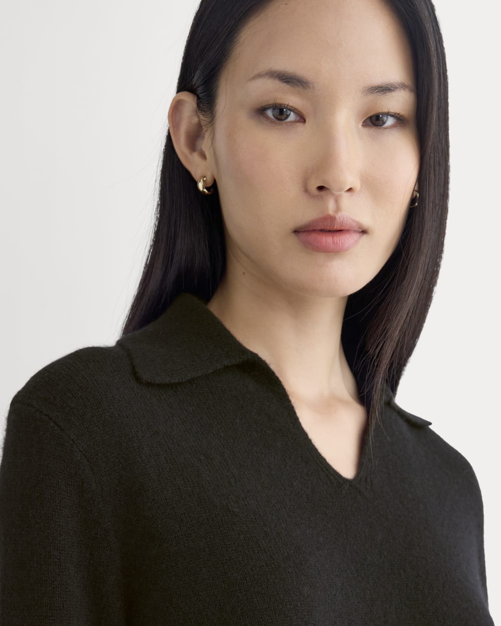 Cashmere Polo Sweater | Black - Image 4