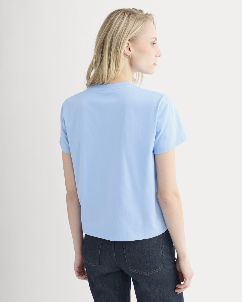 The Box-Cut Tee in Essential Cotton | Open Air Blue | No Pocket - Image 5