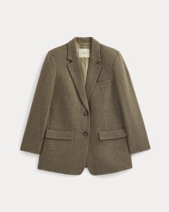 Alternative view of The Oversized Blazer in Wool | Brown Houndstooth