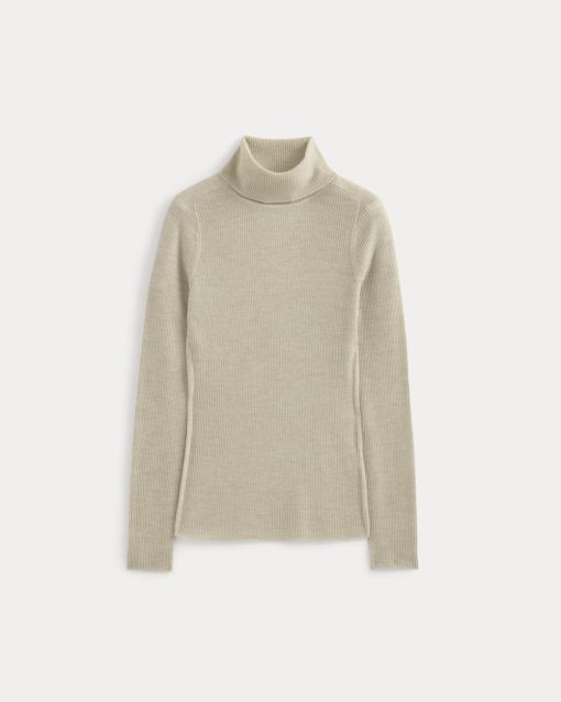 Alternative view of The Turtleneck in Ultrasoft Merino | Heather Oatmeal