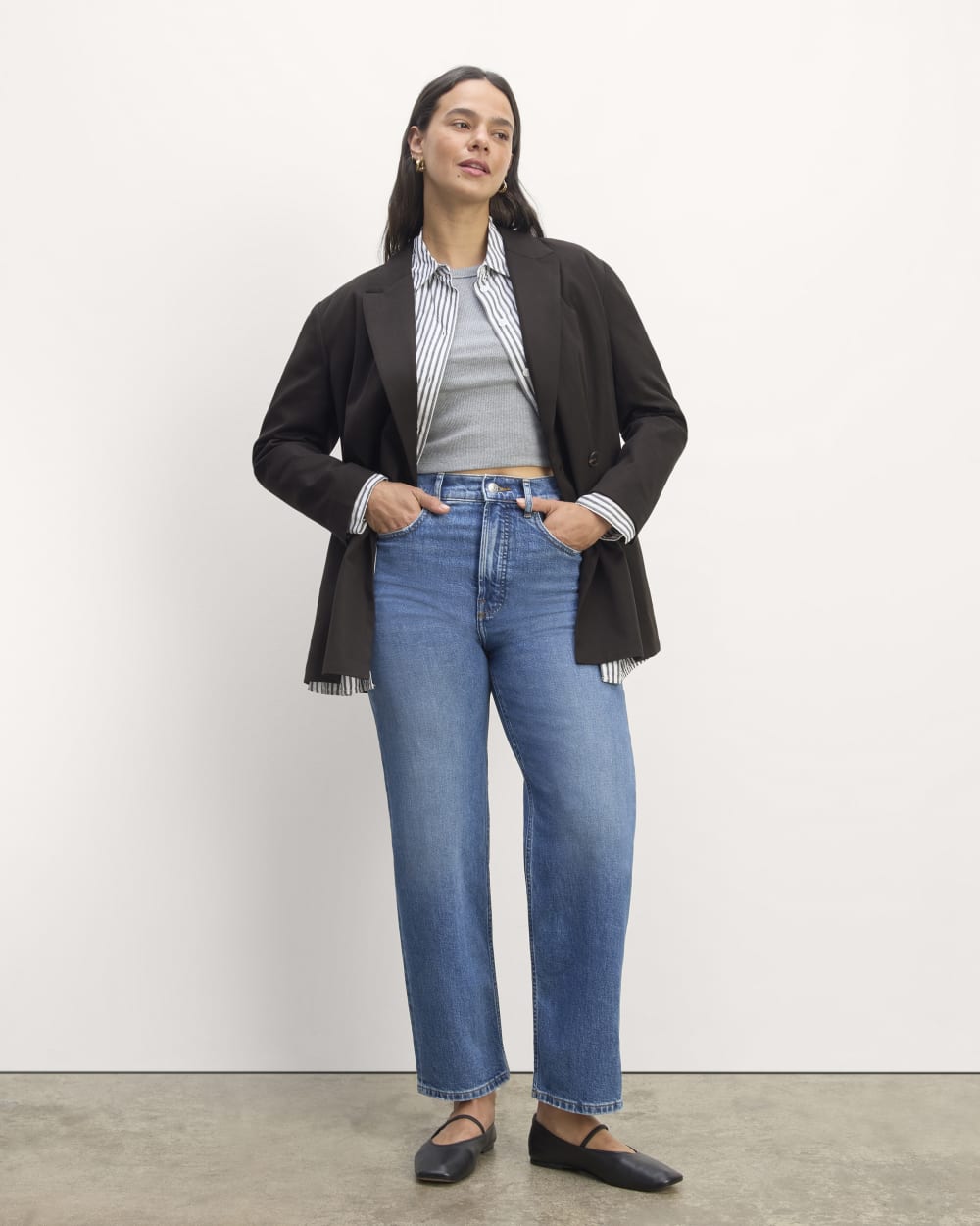 The Double-Breasted Blazer in Buttersmooth | Black - Image 3
