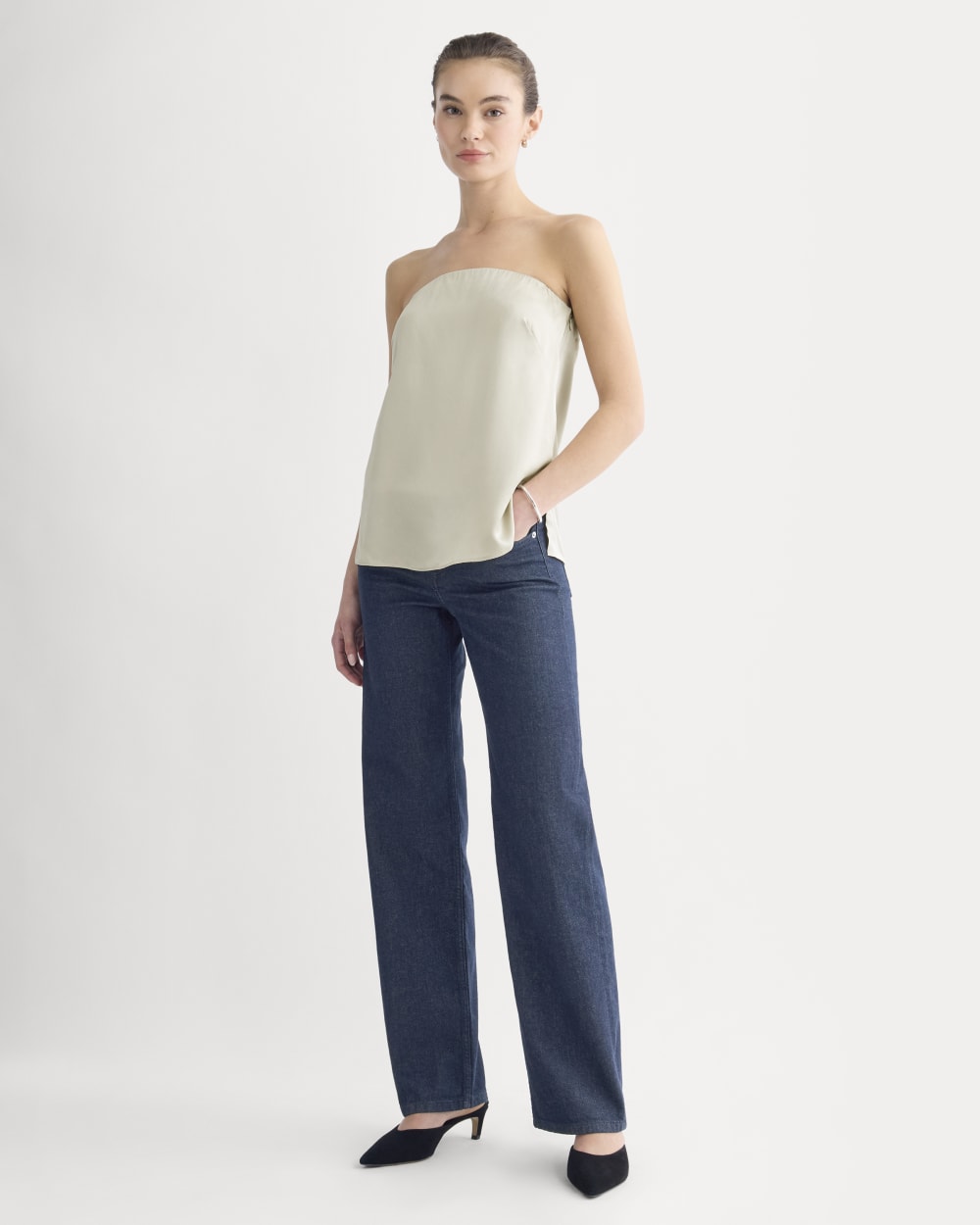 Thin Strap Cami in Silk Charmeuse | Peyote - Image 3