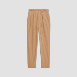 Alternative view of The Poplin Pleated Taper Pant | Caramel