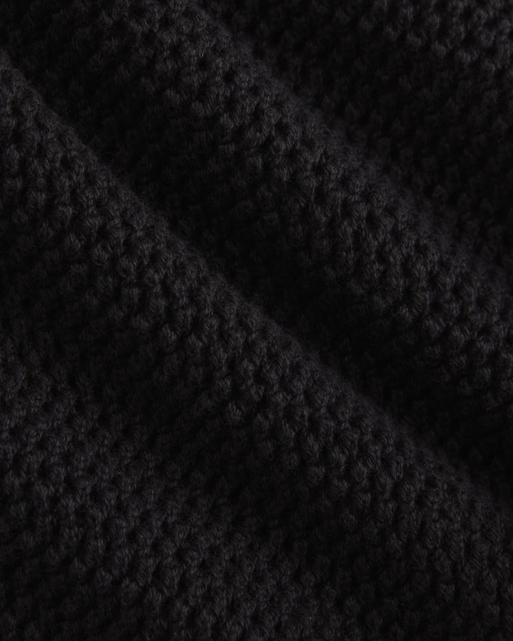 Open Knit Long-Sleeve Crew in Everyday Cotton | Black - Image 6