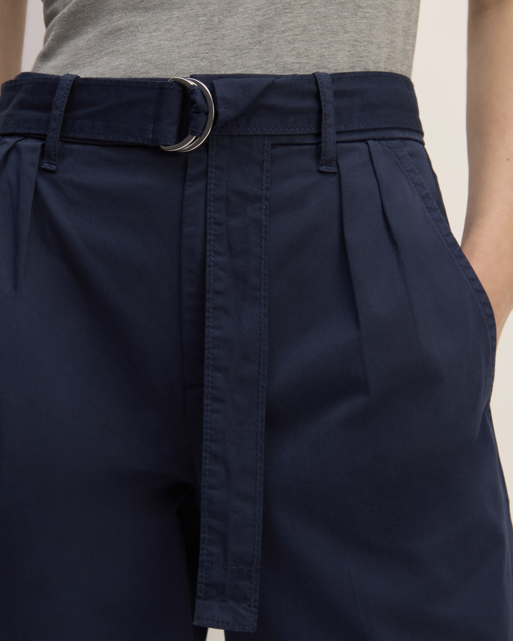 The Pleated Wide-Leg Chino | Navy - Image 4