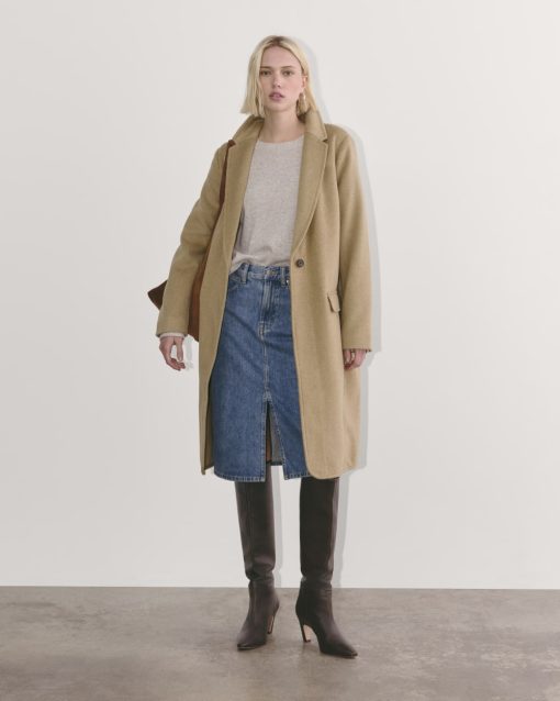 Alternative view of The Topcoat in Wool | Dark Heathered Camel