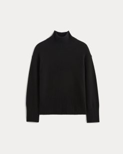 Alternative view of The Boxy Turtleneck in Cashmere | Black