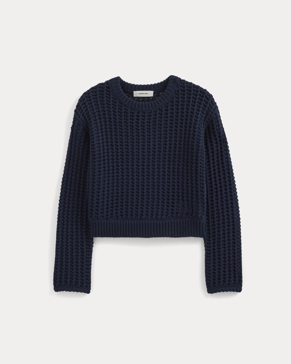 Open-Knit Crew in Elevated Cotton | Navy - Image 2