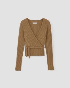 Alternative view of The Cozy Rib Wrap Top | Cappuccino