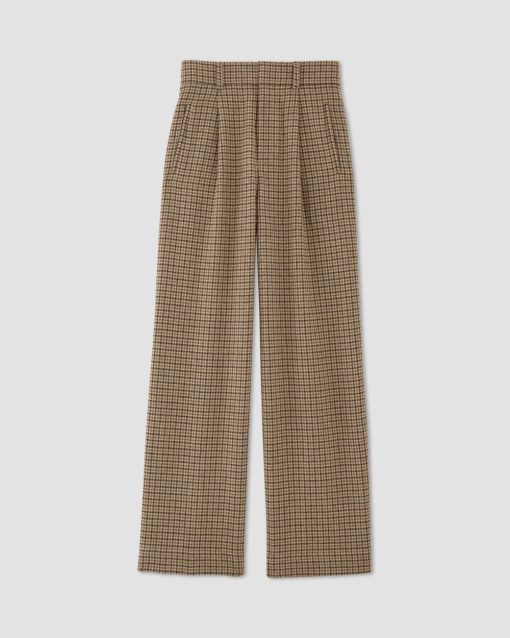 Alternative view of The ReWool® Way-High Drape Pant | Camel Houndstooth