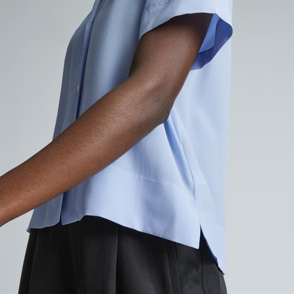 The Notch Shirt in Washable Silk | Periwinkle - Image 5