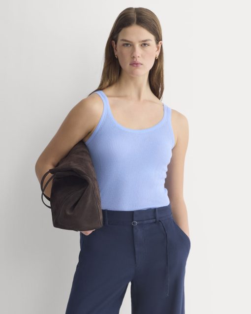 The Light Ribbed Cami in Ultrasoft Merino | Open Air Blue