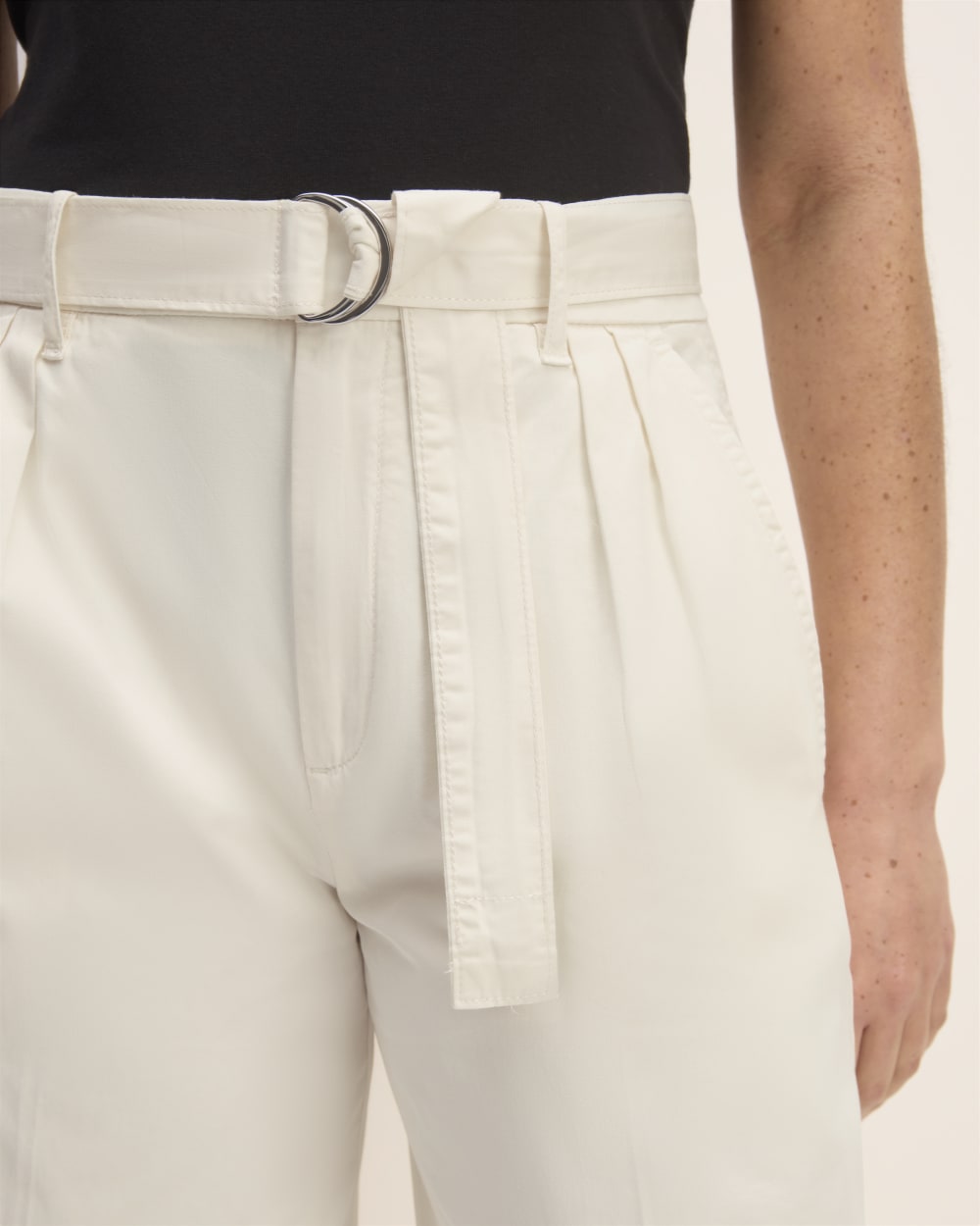The Pleated Wide-Leg Chino | Bone - Image 4