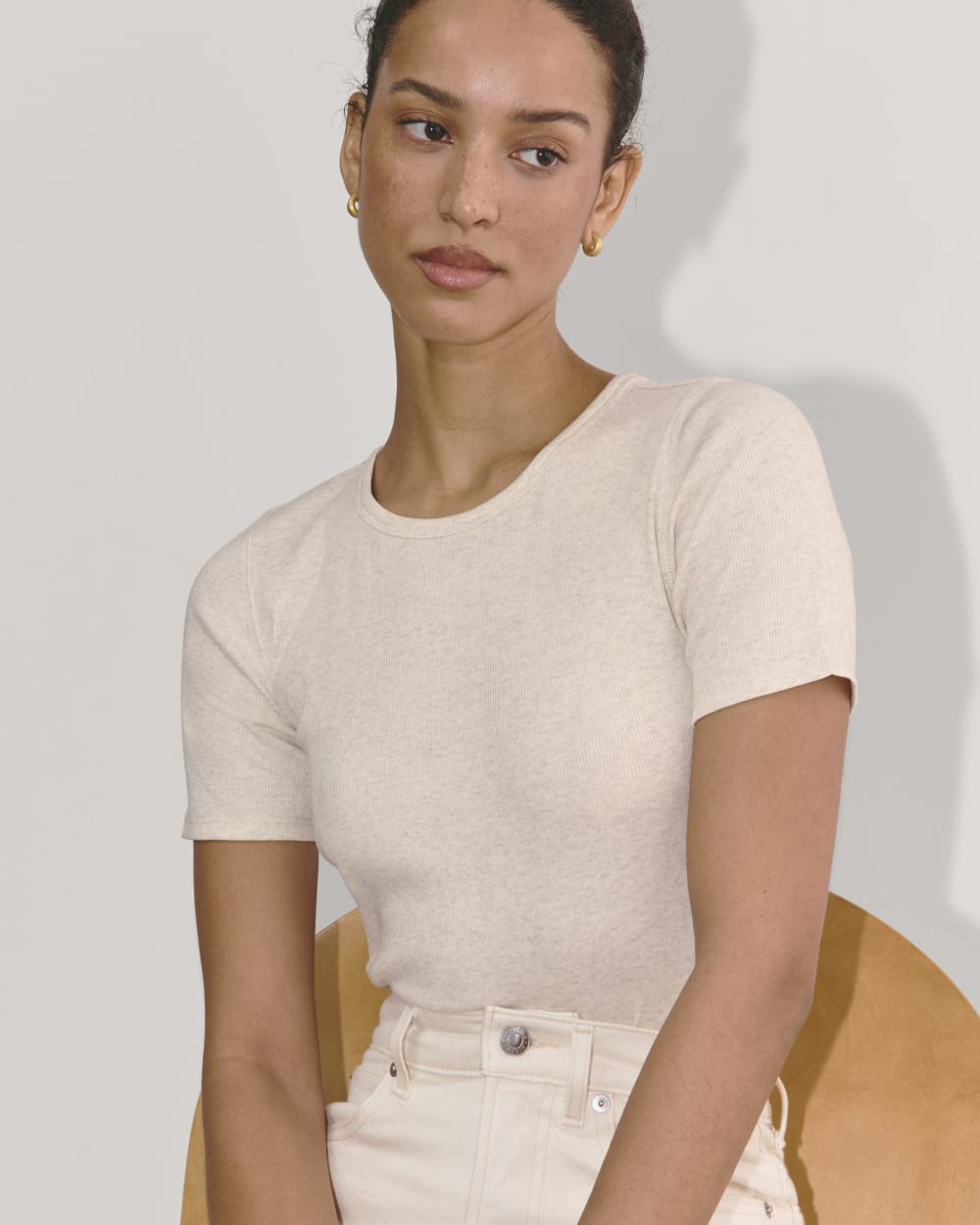 The Luxe Rib Crew | Heathered Oat - Image 4