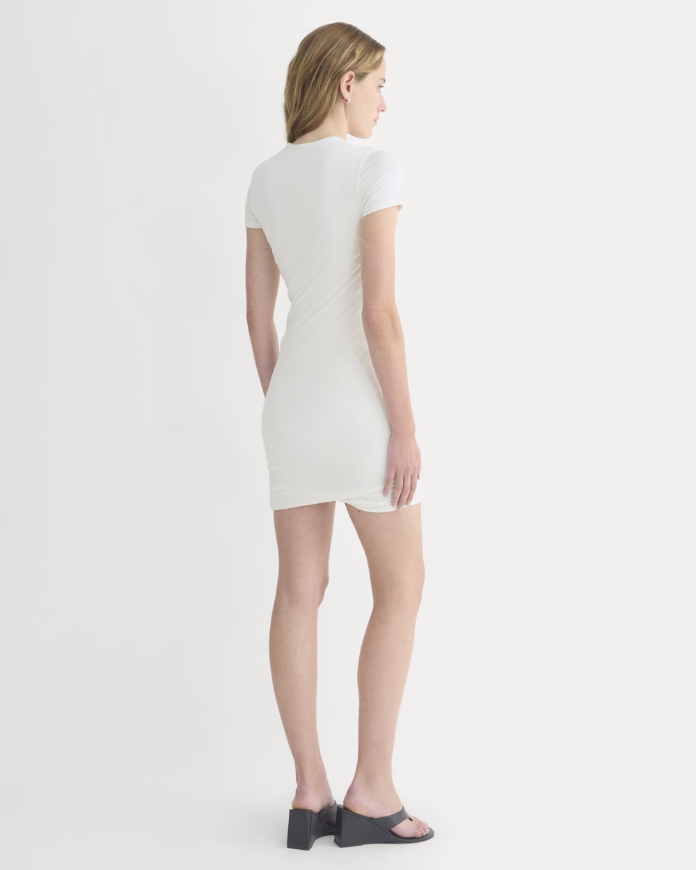 Twisted Short-Sleeve Crew Dress | Bone - Image 4