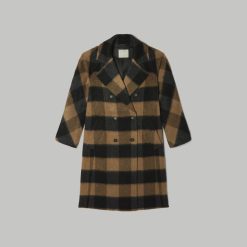 Alternative view of The Brushed Italian ReWool® Peacoat | Camel Buffalo Check