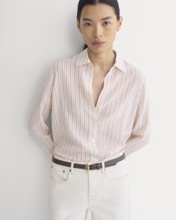 The Must-Have Shirt in Washable Silk | Bone / Rose
