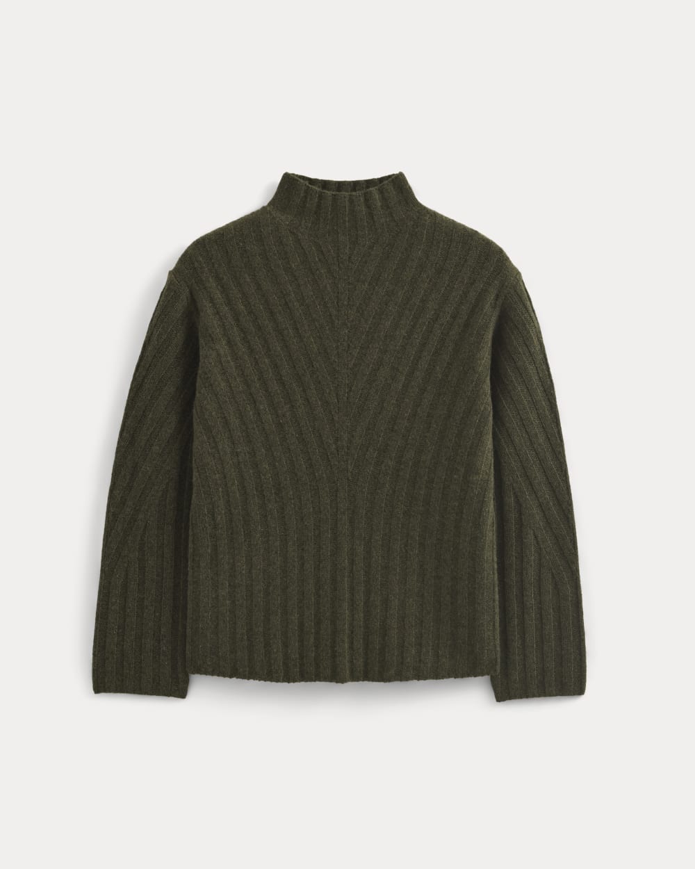 Funnel-Neck Sweater in Wool Cashmere | Heather Beech - Image 2
