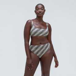 Alternative view of The Square-Neck Bikini Top |  Black / Canvas