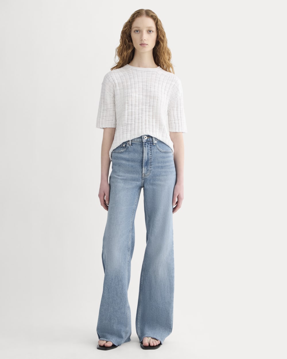 The Oversized Tee in Cotton Linen | White - Image 3