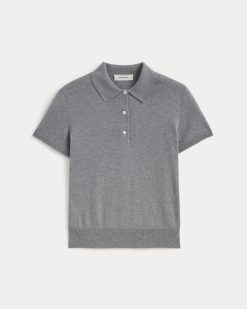 Alternative view of The Polo in Cotton Cashmere | Heather Charcoal