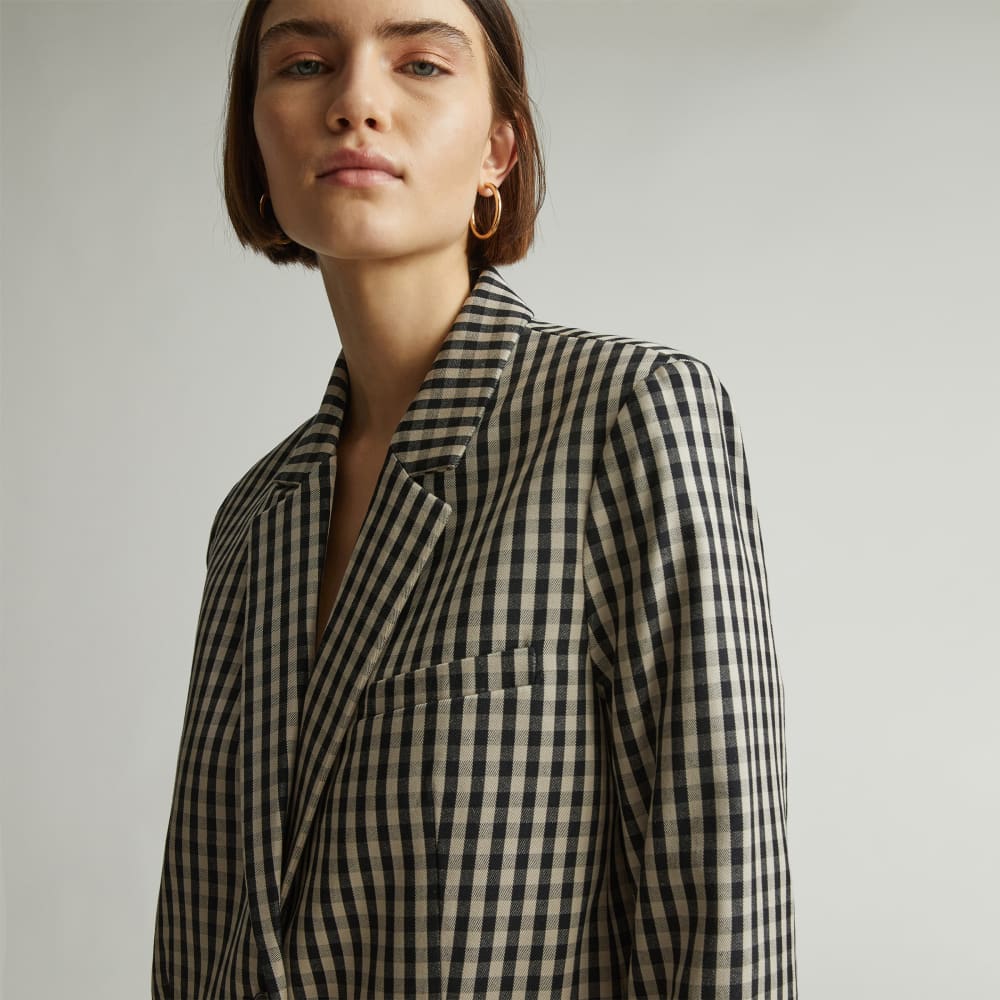 The Oversized Blazer in Buttersmooth | Khaki / Black - Image 4