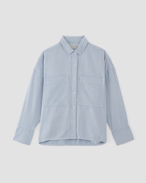 Alternative view of The Boxy Overshirt in Buttersoft | Chambray Blue