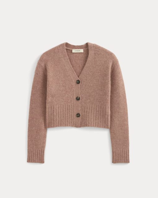 Alternative view of High V Cropped Cardigan in Alpaca | Heather Ash Rose