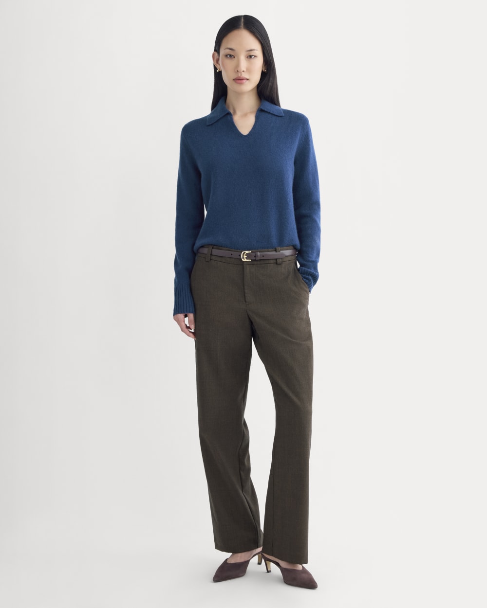 Cashmere Polo Sweater | Deep Lazuli Blue - Image 3
