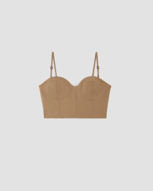 Alternative view of The Structured Cotton Bustier | Toasted Coconut