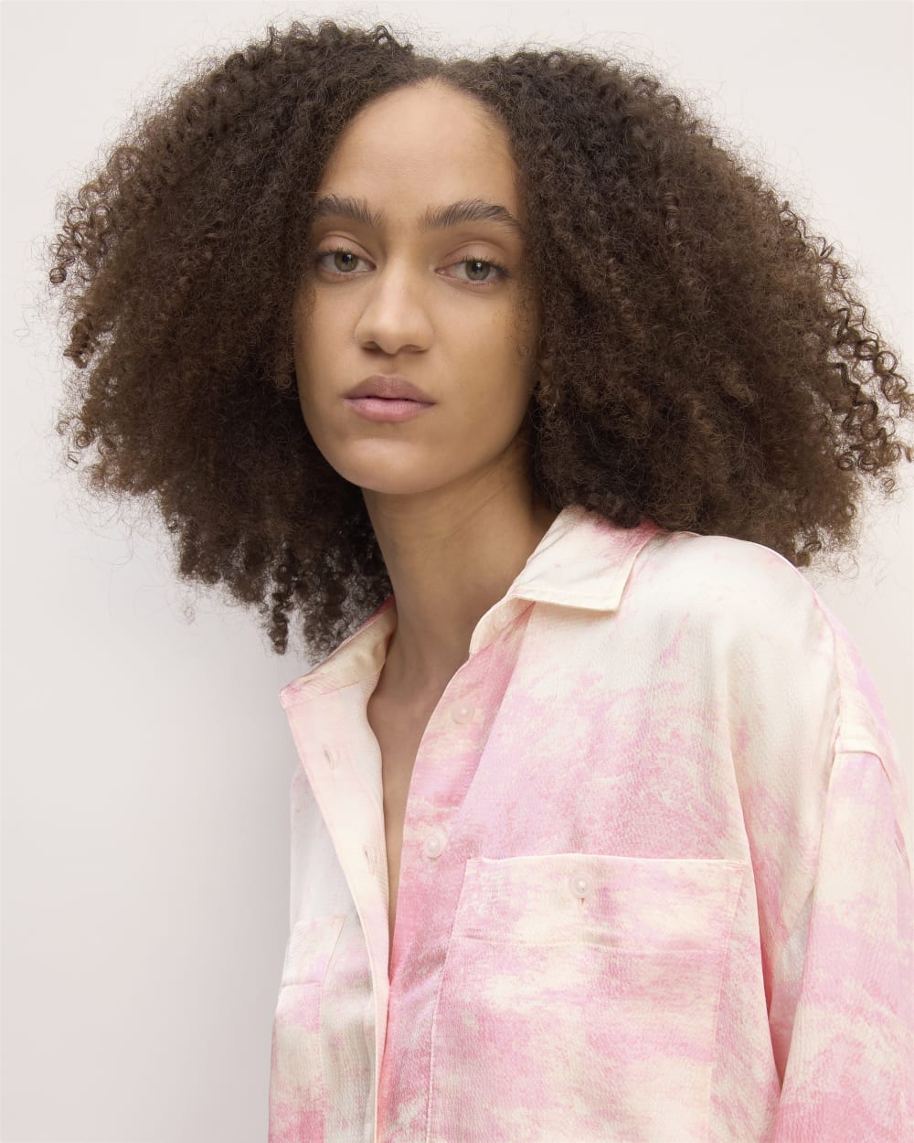 The Everlane x Marques' Almeida Satin Tie-Dye Shirt | Pink Tie-Dye - Image 5