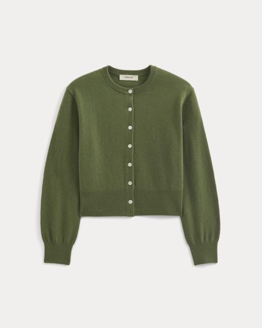 Alternative view of Cashmere Cropped Cardigan | Forest Green