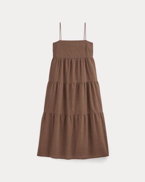 Alternative view of The Gauze Tiered Dress | Carob Brown / Black