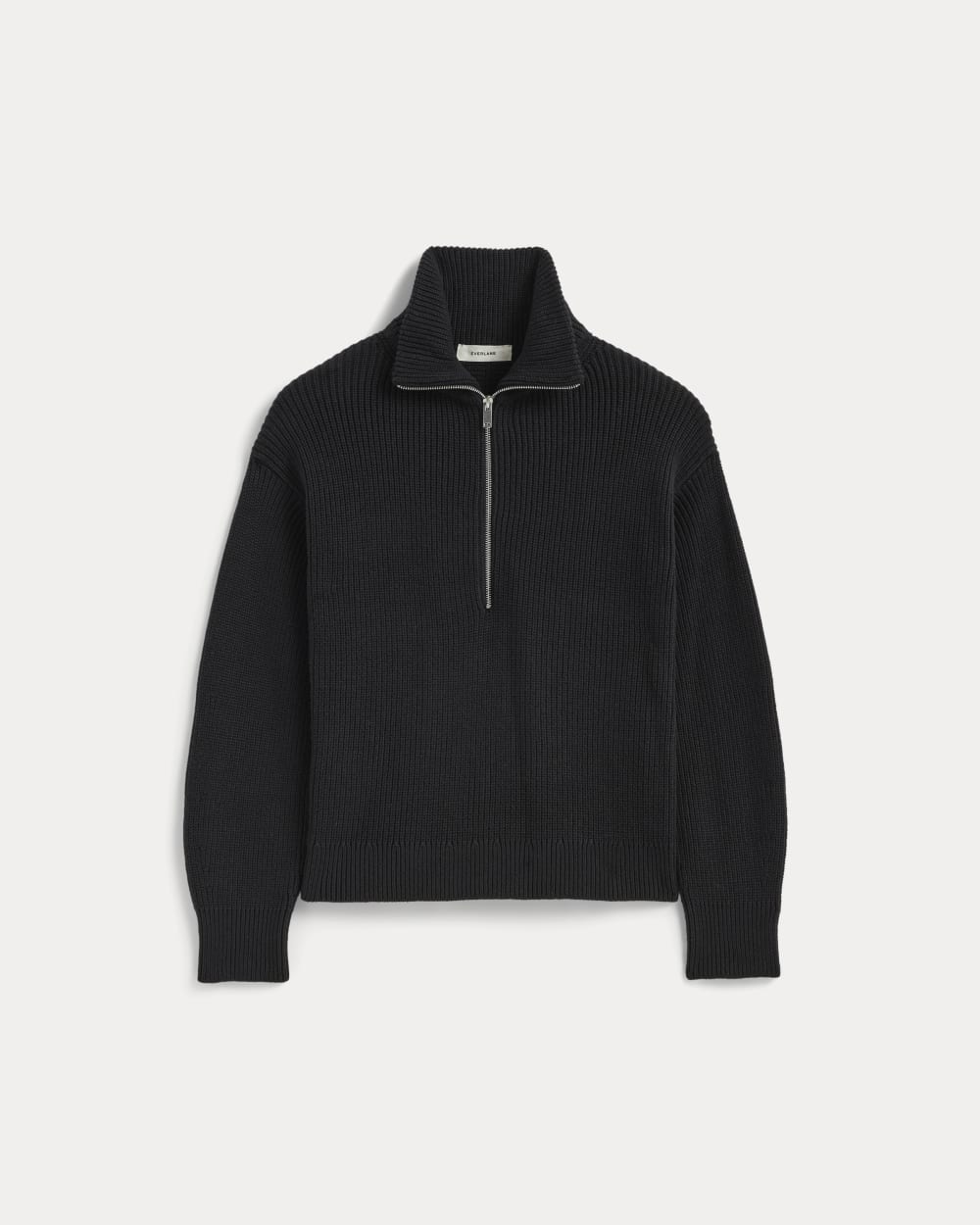 The Half-Zip in Everyday Cotton | Black - Image 2