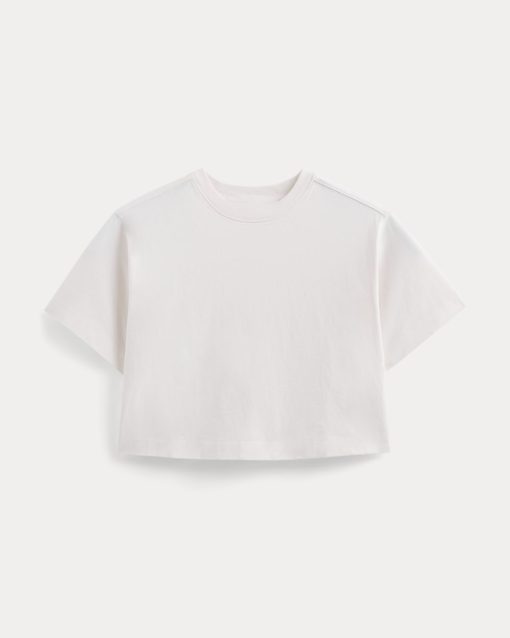 Alternative view of The Premium Weight Cropped Tee | Bone