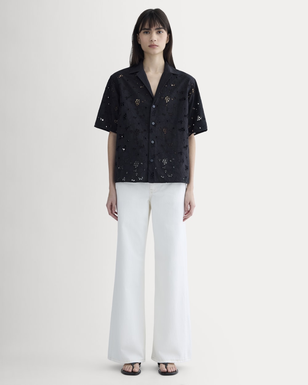 The Eyelet Camp Shirt | Black - Image 3