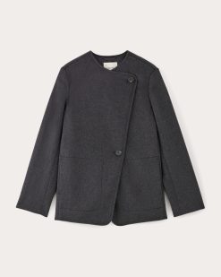 Alternative view of The October Coat | Dark Charcoal Melange