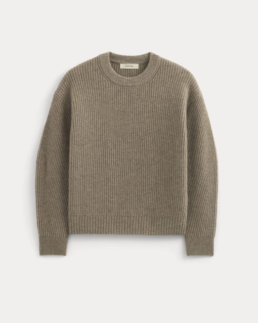 Alternative view of The Cocoon Crew in Wool Cashmere | Light Heathered Taupe